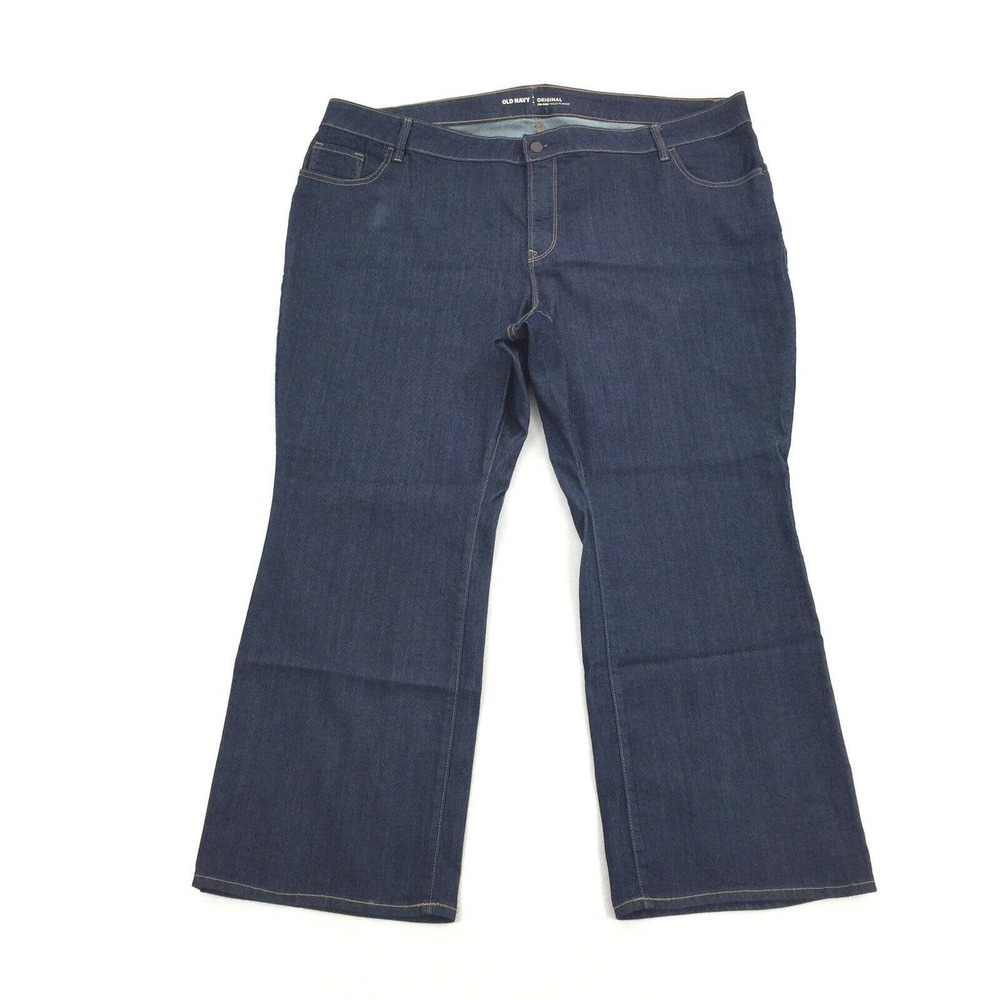 Old Navy Original Mid Rise Straight Leg Jeans Size 26 Plus Short Dark Blue Wash